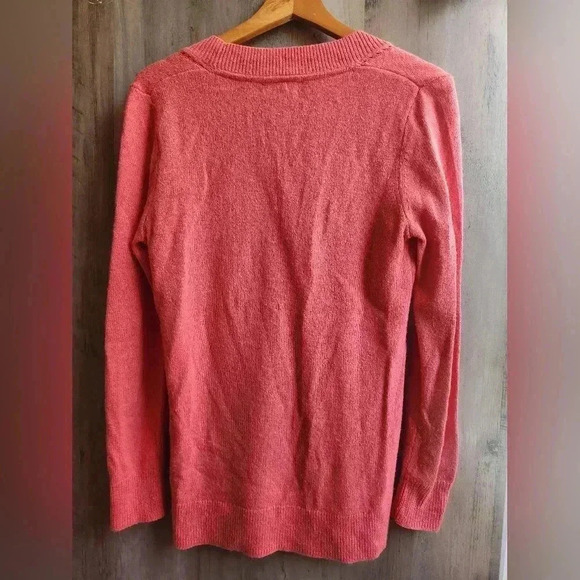 REISS Cashmere Wool Blend V Neck Pink Coral Sweater Size Small Women's - Picture 6 of 6